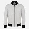 WILTON MA-1 Men's White Leather Bomber Jacket