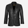 KEVRA Black Leather Coat Blazer