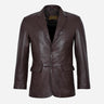 KEVRA Brown Leather Coat Blazer