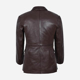 KEVRA Brown Leather Coat Blazer