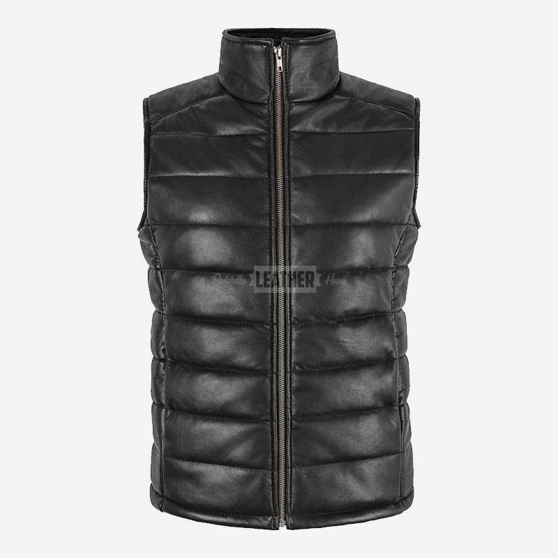 ZAYNAH Quilted Leather Puffer Gilet