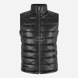 ZAYNAH Quilted Leather Puffer Gilet