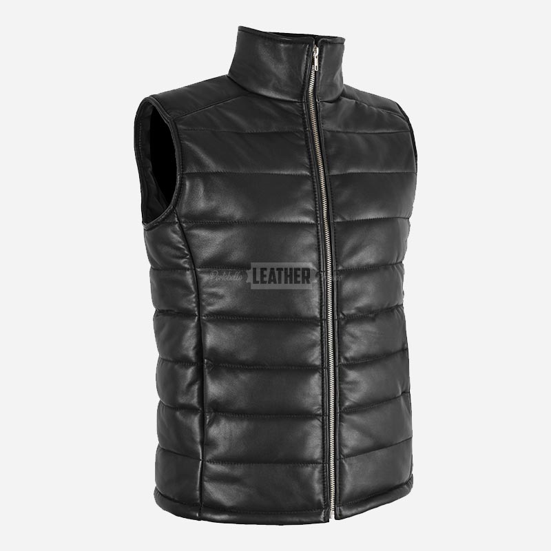 ZAYNAH Quilted Leather Puffer Gilet