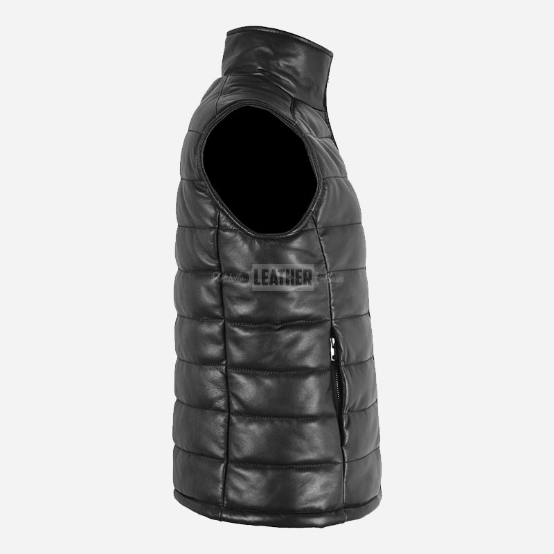 ZAYNAH Quilted Leather Puffer Gilet