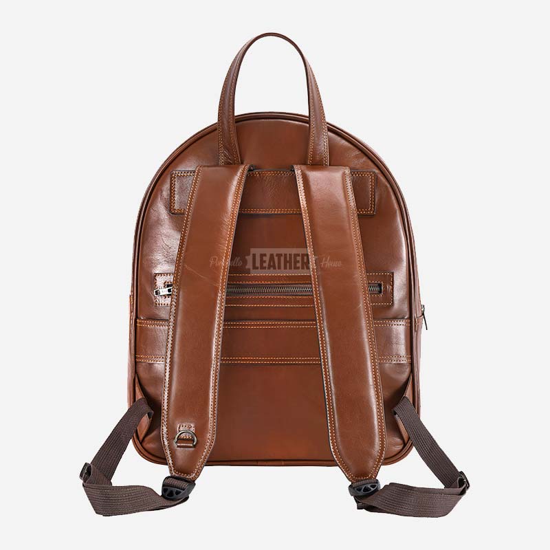 Tan Leather Laptop Backpack