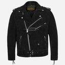 DAVIES Men’s Black Suede Biker Jacket