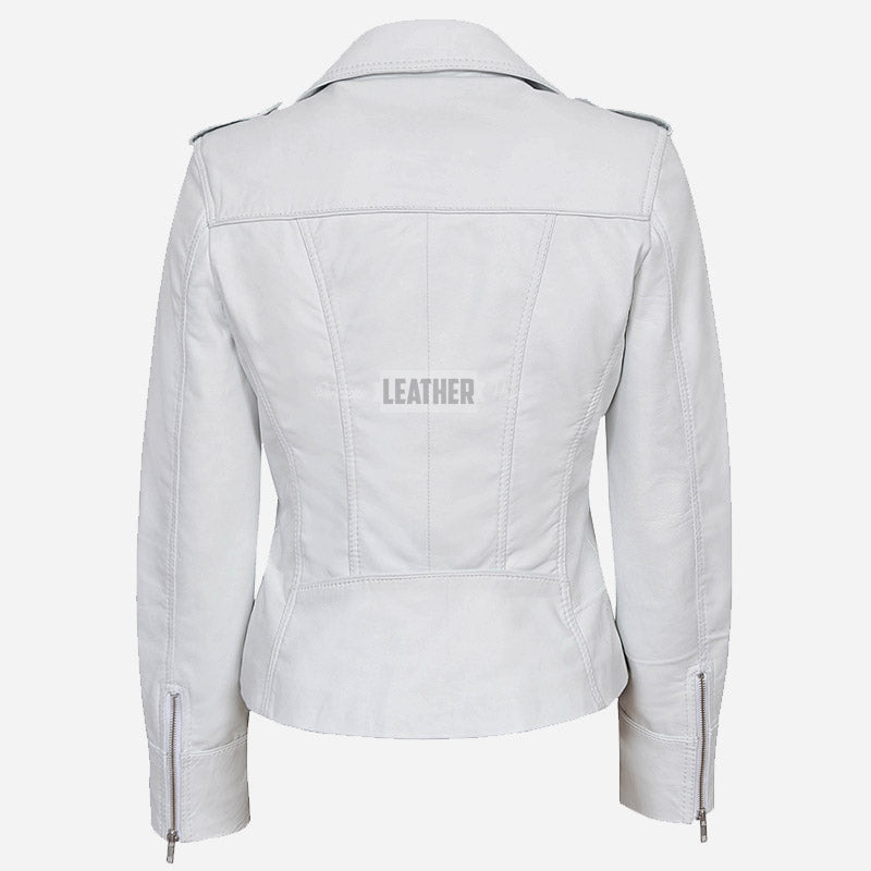 OXVA Centre Zip Leather Biker Jacket