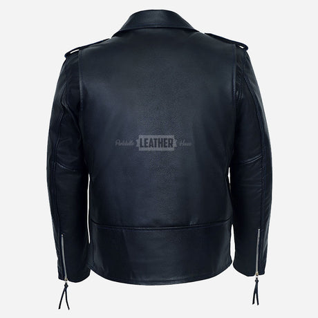 GRUZE Men’s Classic Leather Biker Jacket