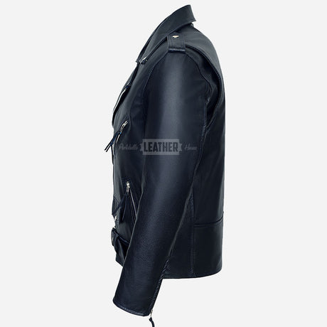 GRUZE Men’s Classic Leather Biker Jacket