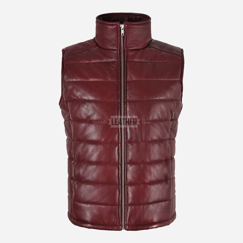 ZAYNAH Quilted Leather Puffer Gilet