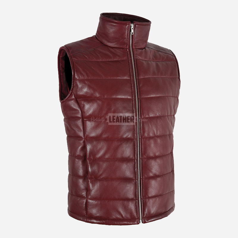 ZAYNAH Quilted Leather Puffer Gilet