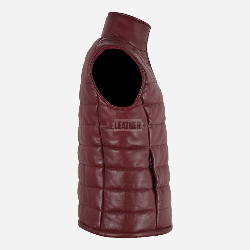 ZAYNAH Quilted Leather Puffer Gilet