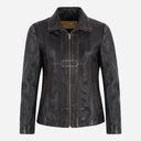DALRAY Women's Collared Leather Jacket