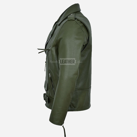 GRUZE Men’s Classic Leather Biker Jacket