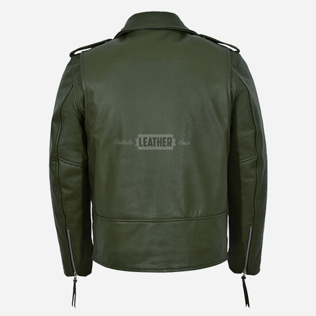 GRUZE Men’s Classic Leather Biker Jacket