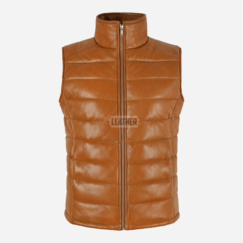 ZAYNAH Quilted Leather Puffer Gilet