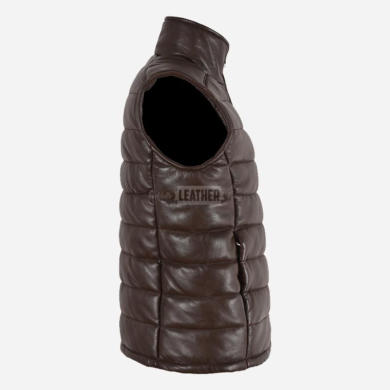 ZAYNAH Quilted Leather Puffer Gilet