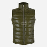 ZAYNAH Quilted Leather Puffer Gilet