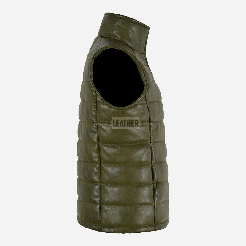 ZAYNAH Quilted Leather Puffer Gilet