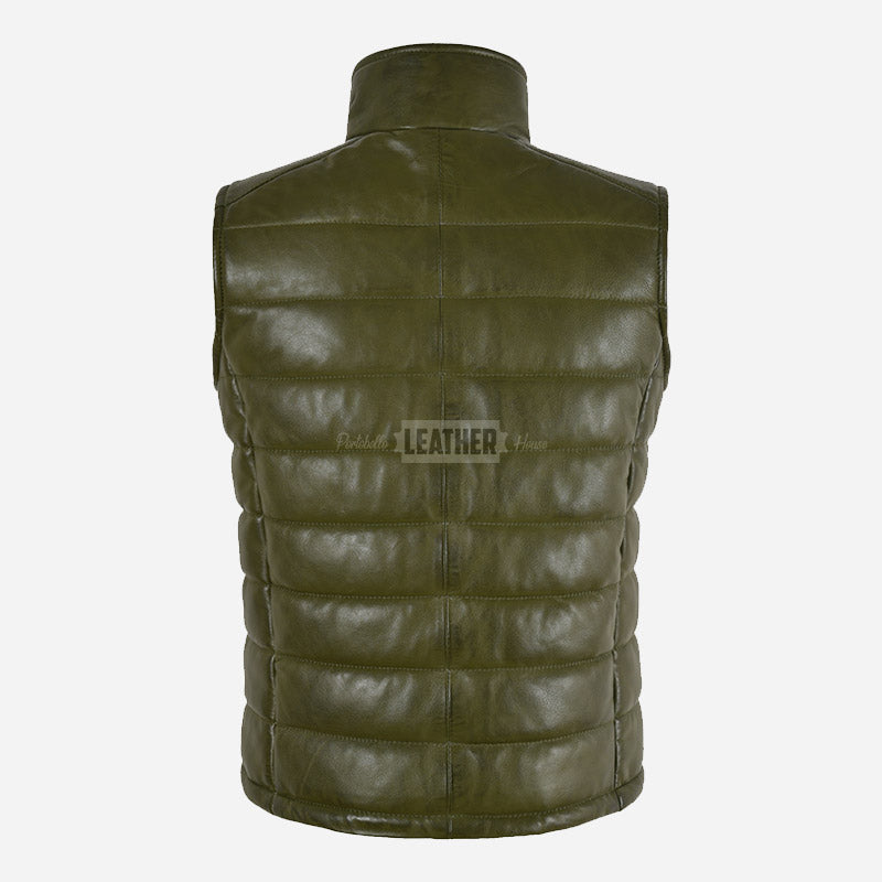 ZAYNAH Quilted Leather Puffer Gilet