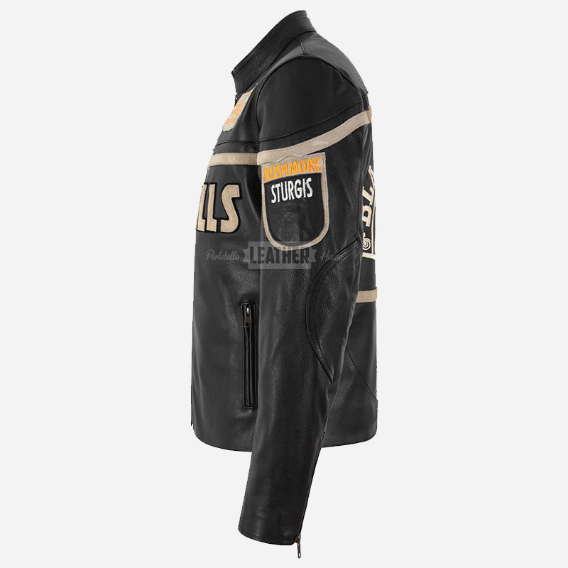 BLACK HILLS Leather Biker Jacket