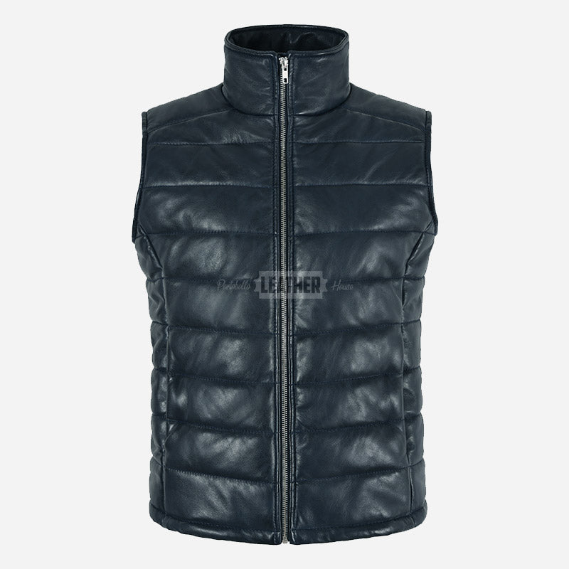 ZAYNAH Quilted Leather Puffer Gilet