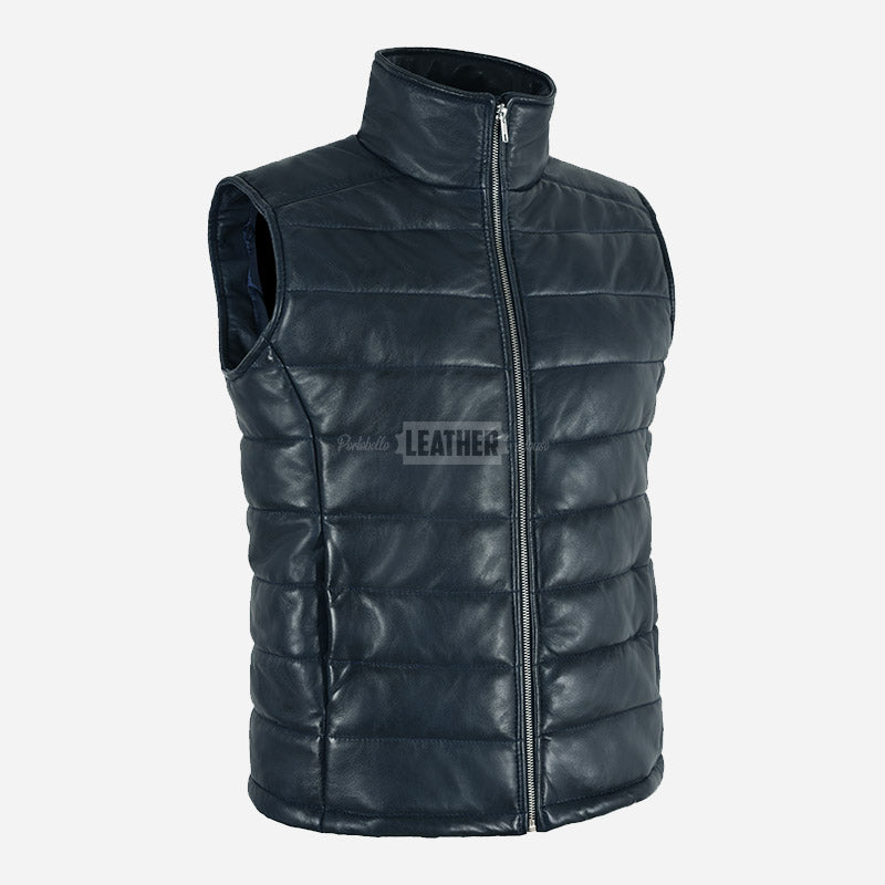 ZAYNAH Quilted Leather Puffer Gilet