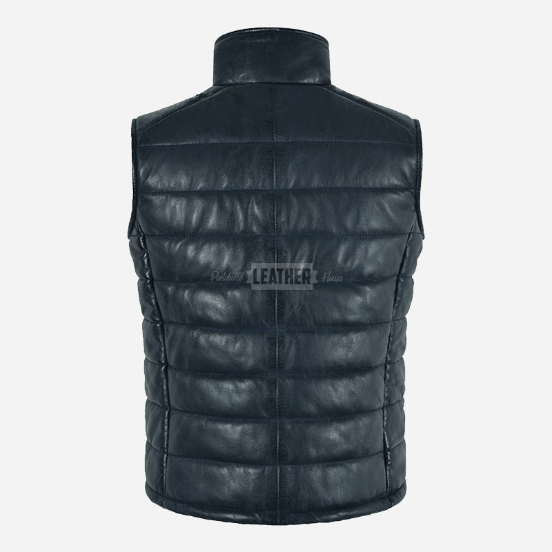 ZAYNAH Quilted Leather Puffer Gilet
