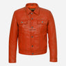 JAXLEY Leather Trucker Denim Jacket for Men