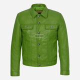 JAXLEY Men's Leather Trucker Denim Jacket