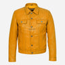 JAXLEY Leather Trucker Denim Jacket for Men