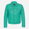 JAXLEY Leather Trucker Denim Jacket for Men