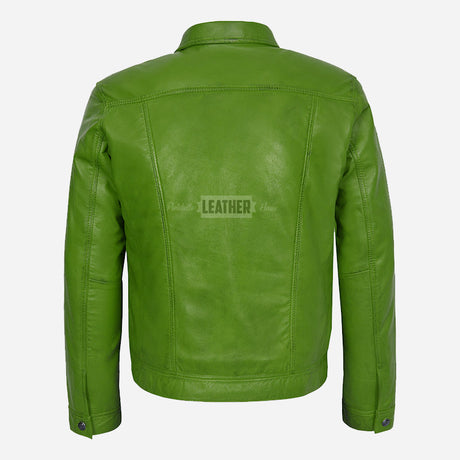 JAXLEY Men's Leather Trucker Denim Jacket