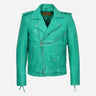 BRUZE Men’s Classic Leather Biker Jacket