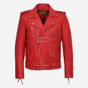 BRUZE Men’s Red Classic Leather Jacket