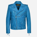 BRUZE Men’s Classic Leather Biker Jacket