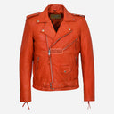 BRUZE Men’s Classic Leather Biker Jacket