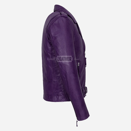 BRUZE Men’s Classic Leather Biker Jacket