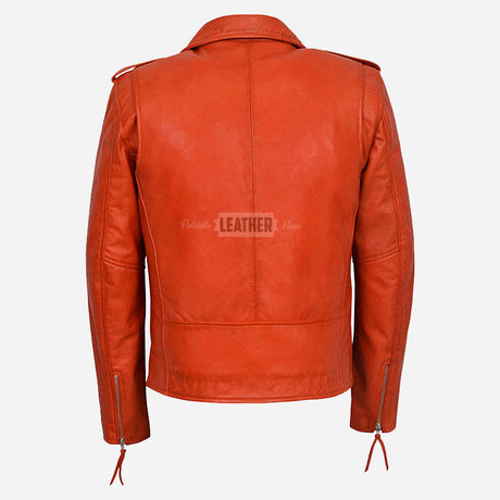 BRUZE Men’s Classic Leather Biker Jacket