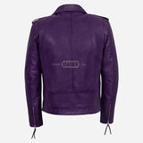 BRUZE Men’s Classic Leather Biker Jacket