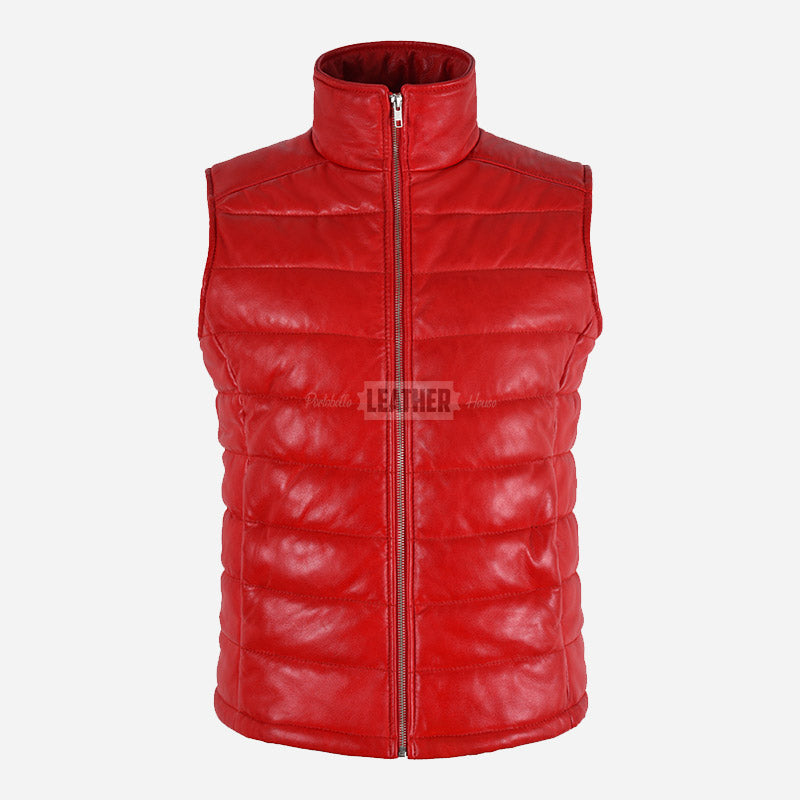 ZAYNAH Quilted Leather Puffer Gilet