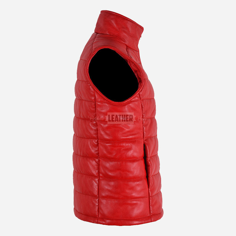 ZAYNAH Quilted Leather Puffer Gilet