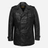 FINDURE Men's Black Leather Peacoat