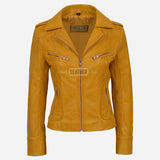 OXVA Centre Zip Leather Biker Jacket