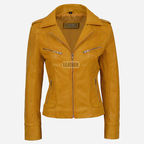 OXVA Centre Zip Leather Biker Jacket