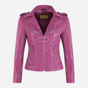 OXVA Centre Zip Leather Biker Jacket