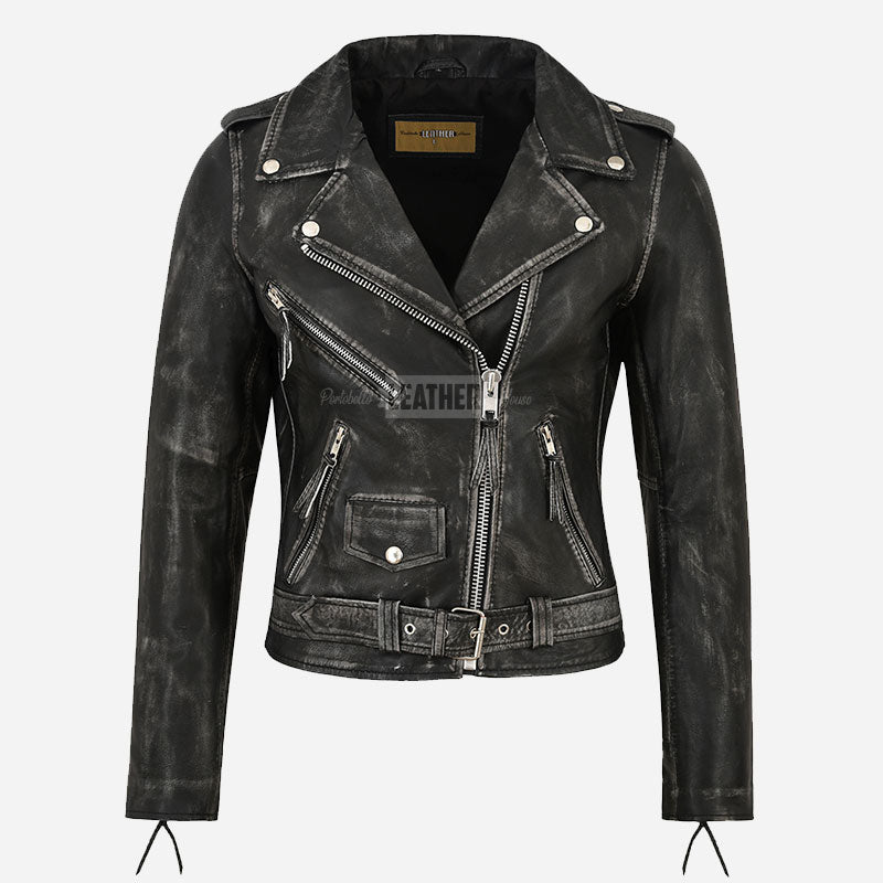SYSSA Women’s Leather Biker Jacket