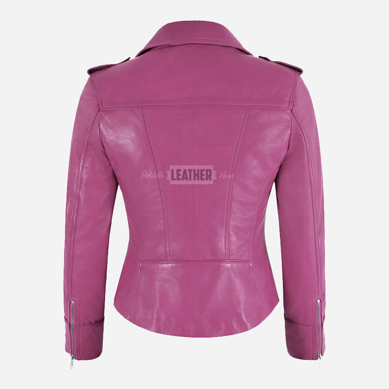 OXVA Centre Zip Leather Biker Jacket
