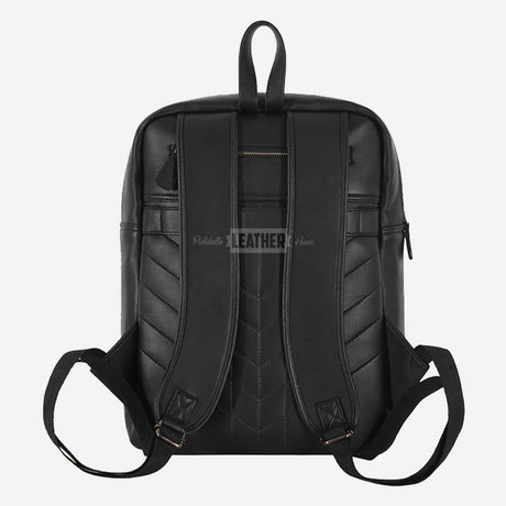 Black Soft Leather Backpack