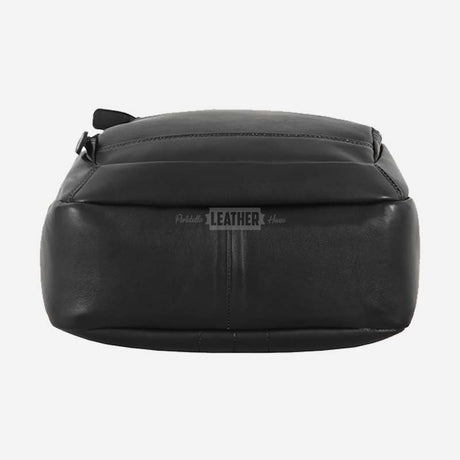 Black Soft Leather Backpack